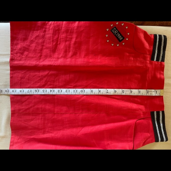 Red Linen Joseph Ho Skirt sz 8 - Picture 6 of 8